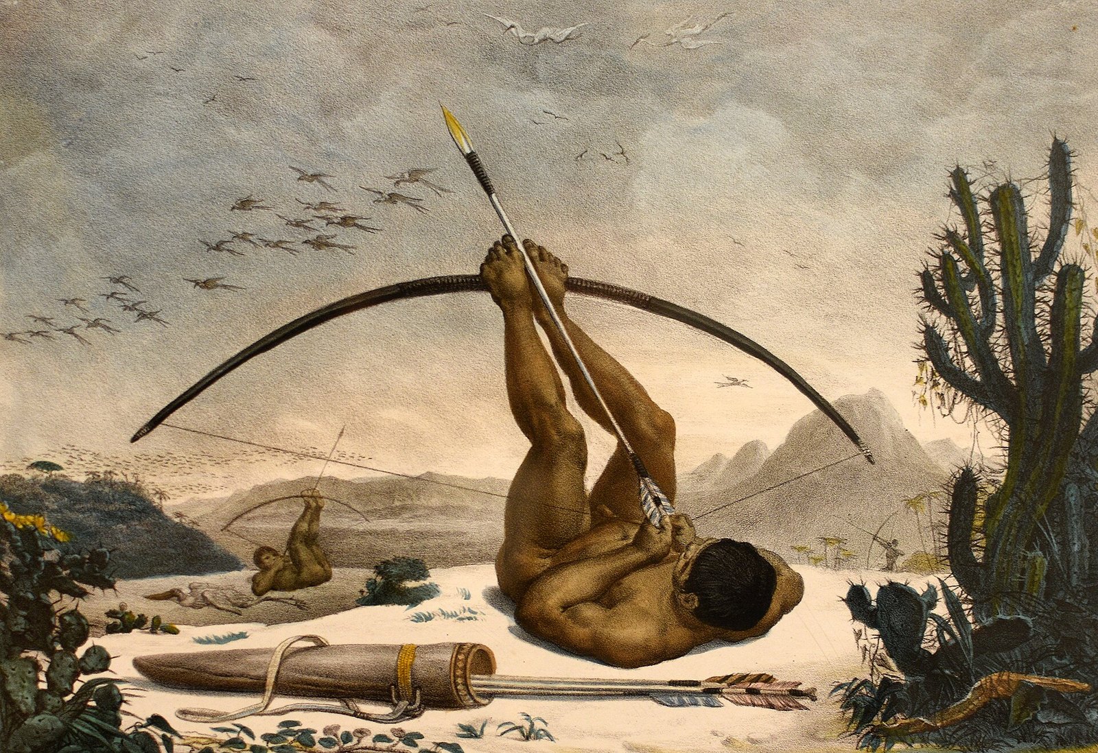 Бразильский индеец, рисунок Жана-Батиста Дебре (1834)